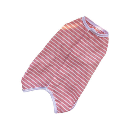Pet Clothes for All Seasons Solid Color Striped Dog Cat Apparel Puppy Outfit