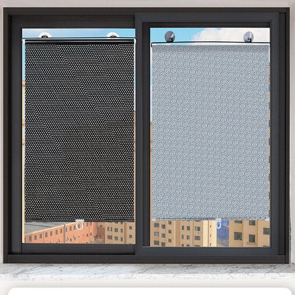 Black Roller Blinds Suction Cup Sunshade Blackout Curtains Car Home Window Curtains - Aimall