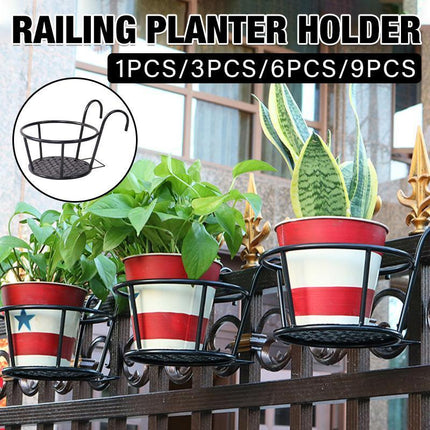 Hanging Metal Flower Holder Shelf Stand Pots Basket Plant Garden Storage 1-9PCS - Aimall