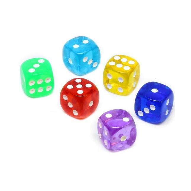 12-48PCS 6 Sided Games Dice Transparent Coloured Game Play Toy Bulk Board Game - Aimall