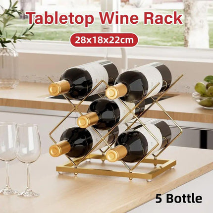 Iron Gold Wine Rack Home Storage Red Wine Rack Organizer Modern Wine Display