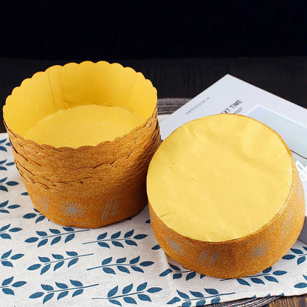 100PCS High Temperature Kraft Paper Bread Cupcake Holder Resistant Paper Cup