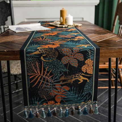Floral Tablecloth for Coffee Table Banana Leaf Pattern Dining Table Cover Decor