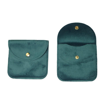 10pcs Velvet Jewelry Pouch Button Closure Thick Soft Ring Necklace Storage Bag