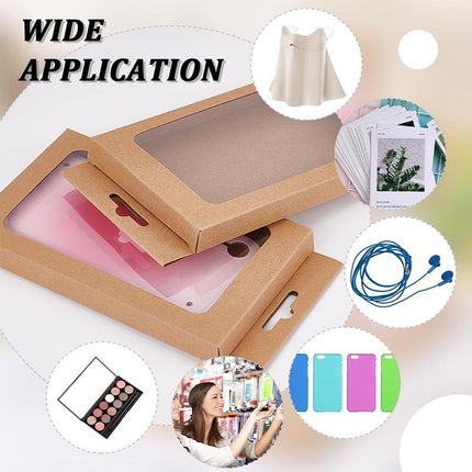 50pcs Rectangular Window Gift Paper Box Candy Biscuit Packaging Boxes