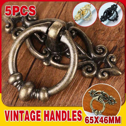 5PCS Vintage Handles Cabinet Drawer Cupboard Door Iron Knob Gold Pull - Aimall
