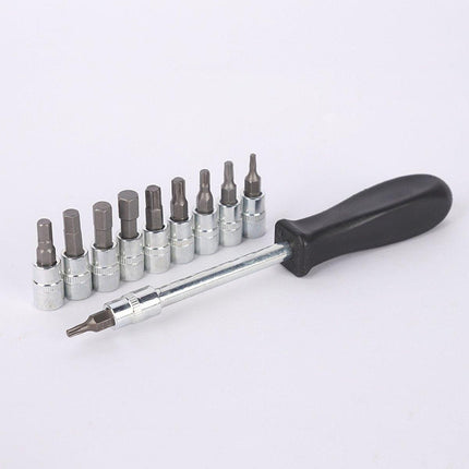 53PCS Metric Deep Socket Set 1/4" Drive Wrench with Flexible Extension Bar Tools