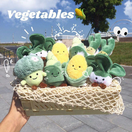 Vegetable Keychain Plush Realistic Food Simulation Soft Stuffed Kids Toy Keyring - Aimall