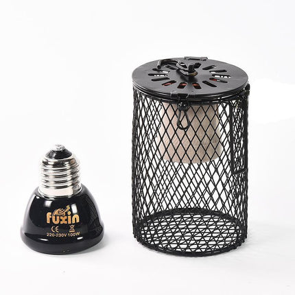 Reptile Ceramic Heat Lamp with Anti-hot Cage Light Holder Switch Set Brooder Pet - Aimall
