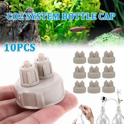 10pcs Aquarium CO2 Generator Bottle Cap Fish Tank DIY Air Diffuser Valve Guage