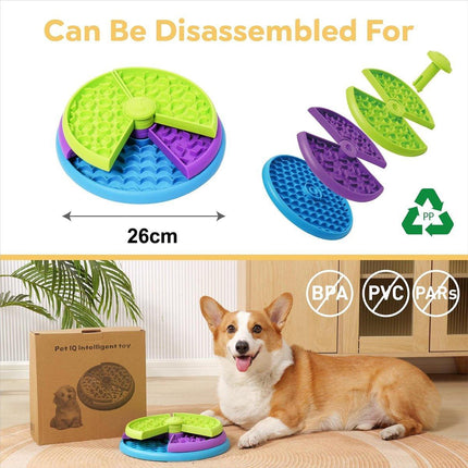 Triple Slow Feeding Bowl Pet Feeder for Cats and Dogs Healthy Eating Bowl
