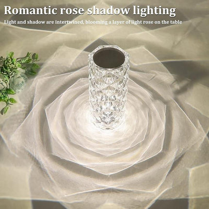 LED Crystal Table Lamp Diamond Rose Bar Night Light Touch Atmosphere Bedside HOT - Aimall