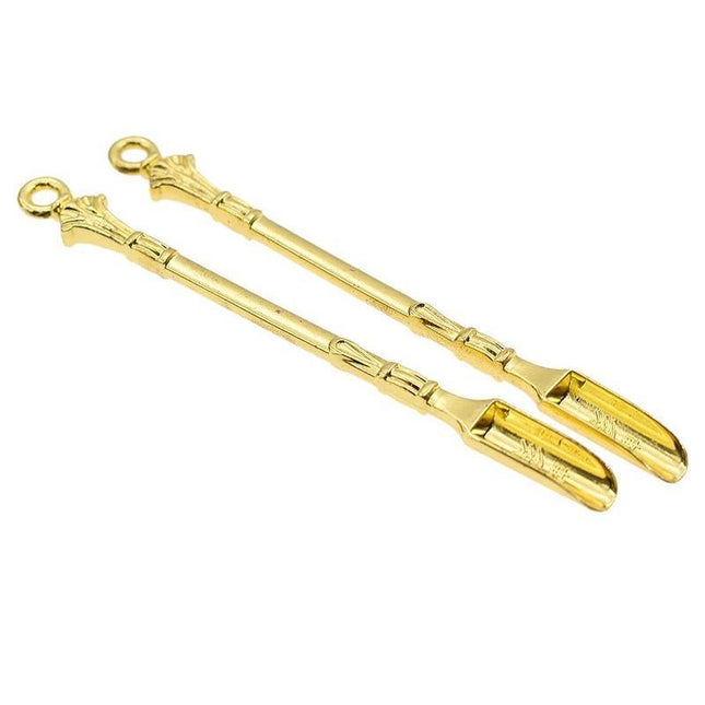 2PCS Gold Snuff Spoon Micro Spoon Spatula Spoon Stainless Steel Scoop - Aimall