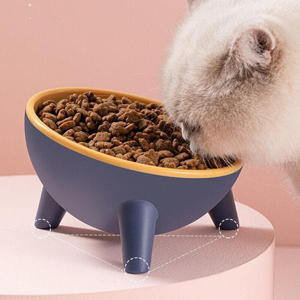 Raised Cat Bowl Pet Feeder Pet Bowl Elevated Dog Bowls 15° Tilted Pet Water Bowl - Aimall