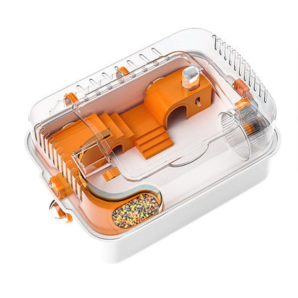 Acrylic Tunnel Hamster Cage Gold Wire Bite Proof Luxury Small Pet Habitat