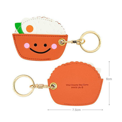 Smile Rice Cheese Keychain Car Keys Ring Mini Food Japanese Adorable Cool Gifts - Aimall