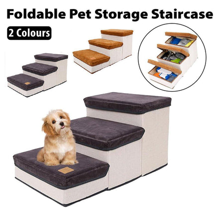 Foldable Pet Dog Stairs Puppy Step Ladder for Bed Sofa Portable Climbing Ramp