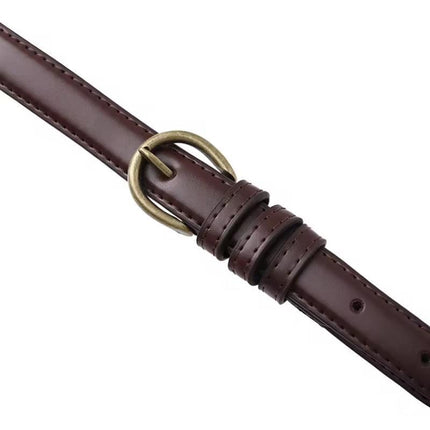 Female Women Candy Color Pu Leather Belt Dress Strap Thin Waistband Waist Belts - Aimall