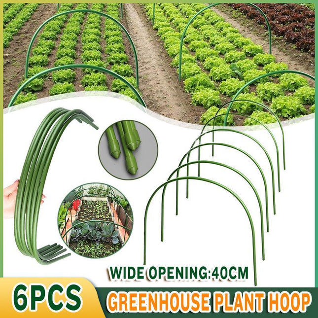 6x Greenhouse Plant Hoop Grow Garden Tunnel Hoop Support Hoops for Garden Stakes - Aimall