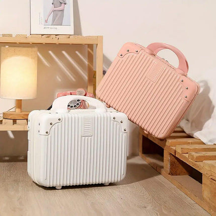 Portable Womens Mini Luggage Case Lightweight Large Capacity Cosmetic Bag
