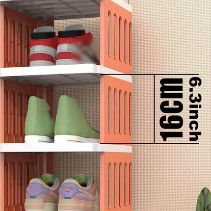 7/8 Tier Shoe Rack Multi Layer Foldable Plastic Home Doorway Storage Organizer