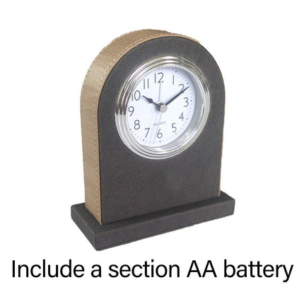 Classic Hotel Alarm Clock Quartz Movement Faux Leather Design with Clear Display