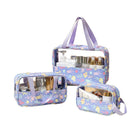 3PCS Large Capacity Transparent Waterproof Makeup Travel Storage Toiletry Bag