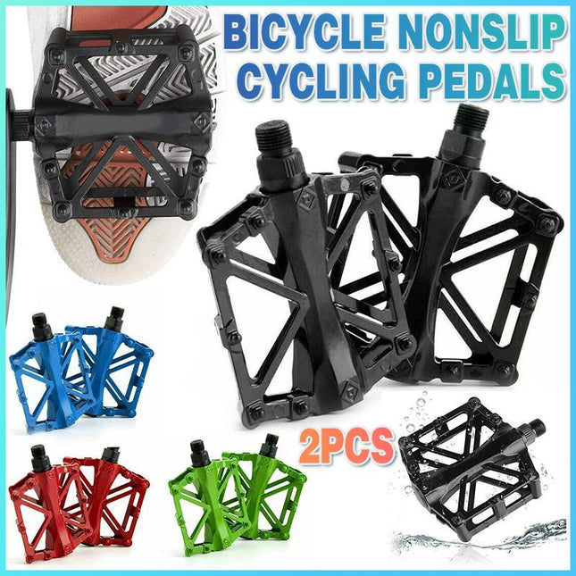 Bike Pedals Alloy Mountain Road MTB Colored Bicycle Nonslip Cycling Pedals 9/16" - Aimall