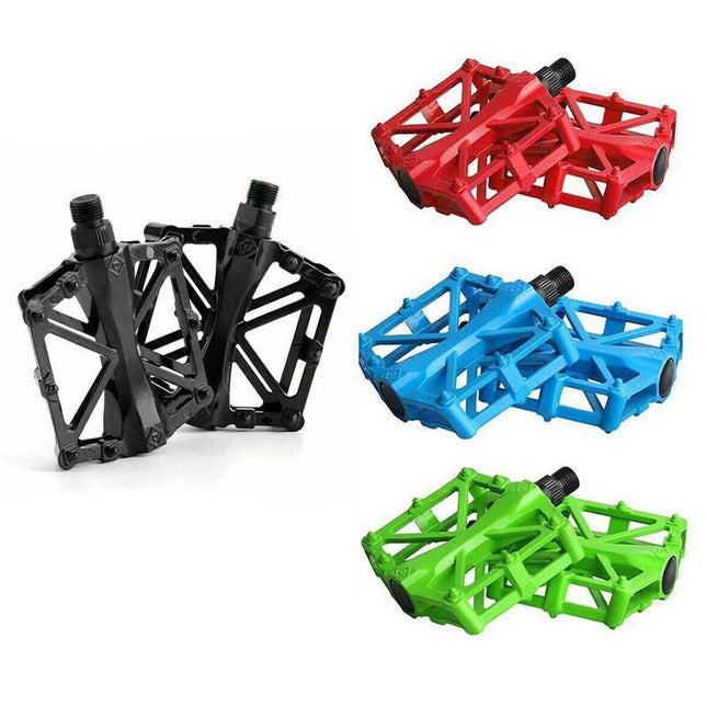 Bike Pedals Alloy Mountain Road MTB Colored Bicycle Nonslip Cycling Pedals 9/16" - Aimall
