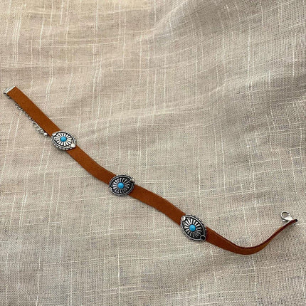 Brown Leather Rope Necklace Vintage Style Choker Women Elegant Fashion Jewelry