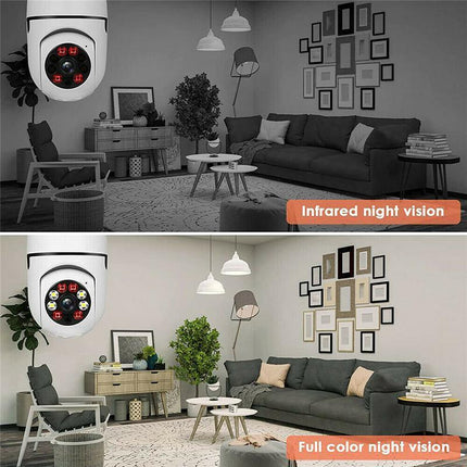360° Panoramic WiFi IR IP E27 Light Bulb Camera HD Night Smart Home A6 AU