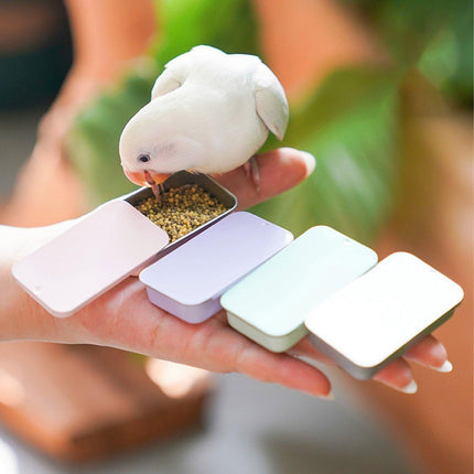 2PCS Bird Training Food Box Parrot Feeding Tank Tiger Skin Peony Reward Feeder