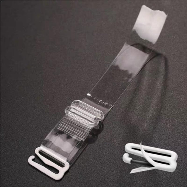 3 PAIRS/ LOT Clear Bra Straps Transparent Metal Buckle Invisible Adjustable - Aimall