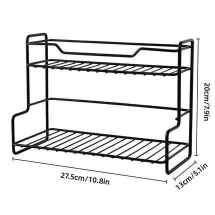 Stainless Steel Kitchen Shelf Organizer Double Tier Multi Functional Rack