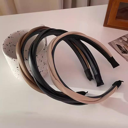 NEW Women Girls Boho Chic Braided Synthetic leather Hair Headband Head Band hoop - Aimall