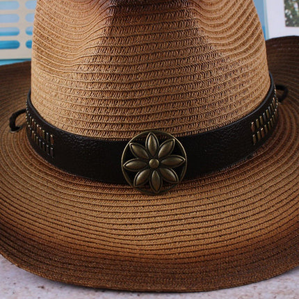 Outdoor Western Cowboy Hat Unisex Straw Hat Visor Hats Big Wide Brim Hat Summer