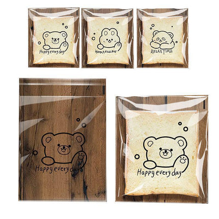400PCS Self Sealing Bread Bags Cute Cartoon Transparent Self Adhesive Packaging