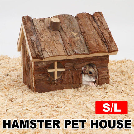 Wooden Hamster House Pet Nest Durable Small Animal Shelter for Home Cage Use