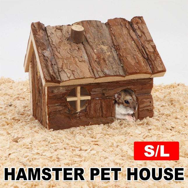 Wooden Hamster House Pet Nest Durable Small Animal Shelter for Home Cage Use
