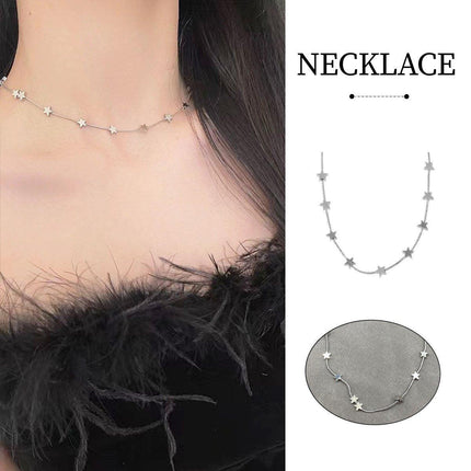 Girls Jewelry Necklace Star Titanium Steel Necklace Women Snake Bone Necklace