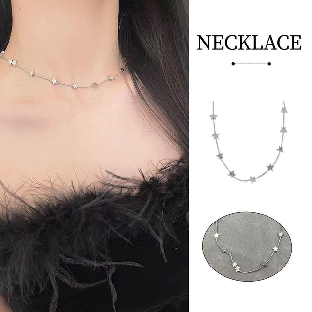 Girls Jewelry Necklace Star Titanium Steel Necklace Women Snake Bone Necklace