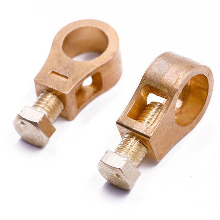 2 Pairs Cable Clamp Battery Clips Car Positive Negative Pure Copper Terminals