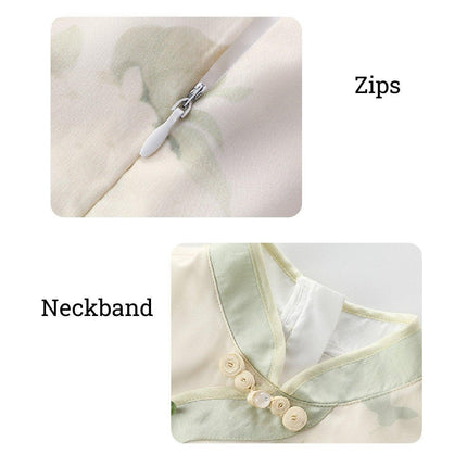 New Chinese Style Girls Short-Sleeved Horse Skirt Suit Traditional Two-Piece Outfit