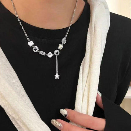 Gingerbread Man Tassel Necklace Womens Sweater Chain Fashion Jewelry Gift