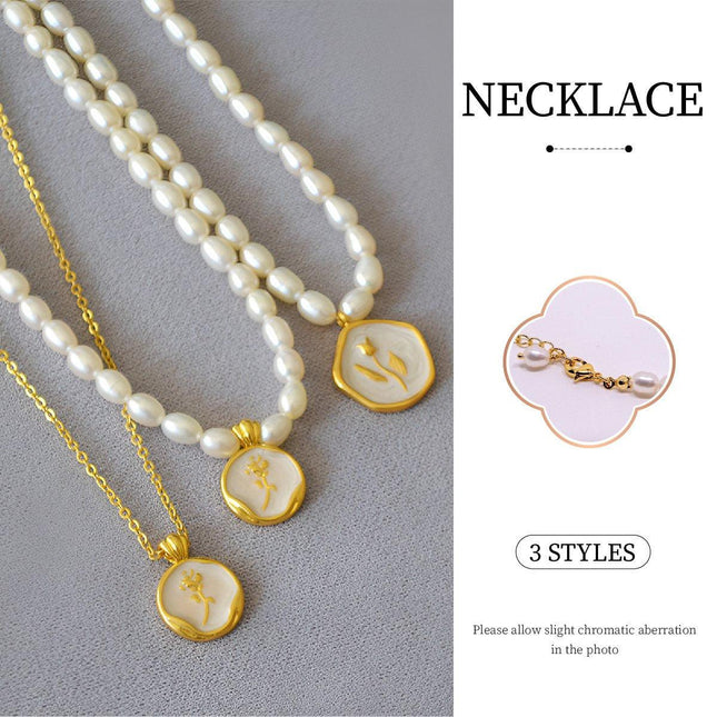 Vintage Bohemian Floral Round Pendant Necklace Women Fashion Chain Jewelry