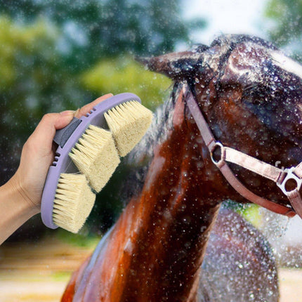 Oval Bendable Horse Grooming Brush Cleaning Shedding Massage Care Supplies