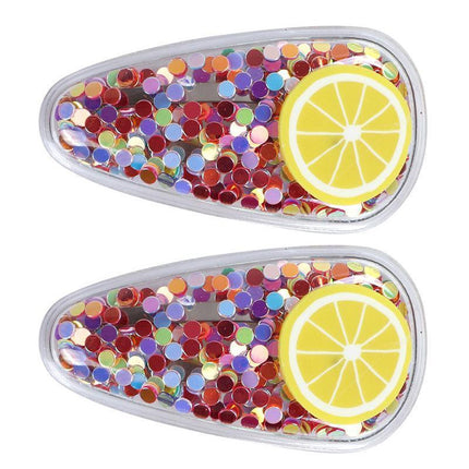 2PCS Cartoon Fruit Sequins Girl Hair Clips Baby Transparent Kids Birthday Party - Aimall