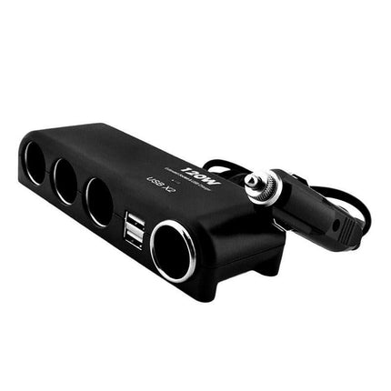 4 Way 12V 24V Multi Socket Car Cigarette Lighter Splitter USB Charger Adapter - Aimall