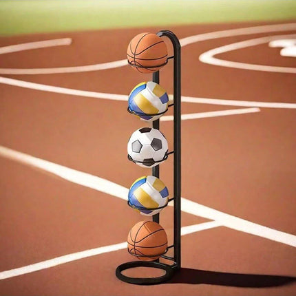 5 Tiers Basketball Storage Rack Football Sport Equipment Organizer Display Stand