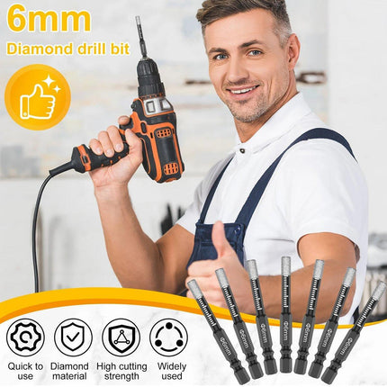 5Pcs Dry Diamond Core Drill Bit 6mm HoleSaw Cut Marble Tile Porcelain Granite